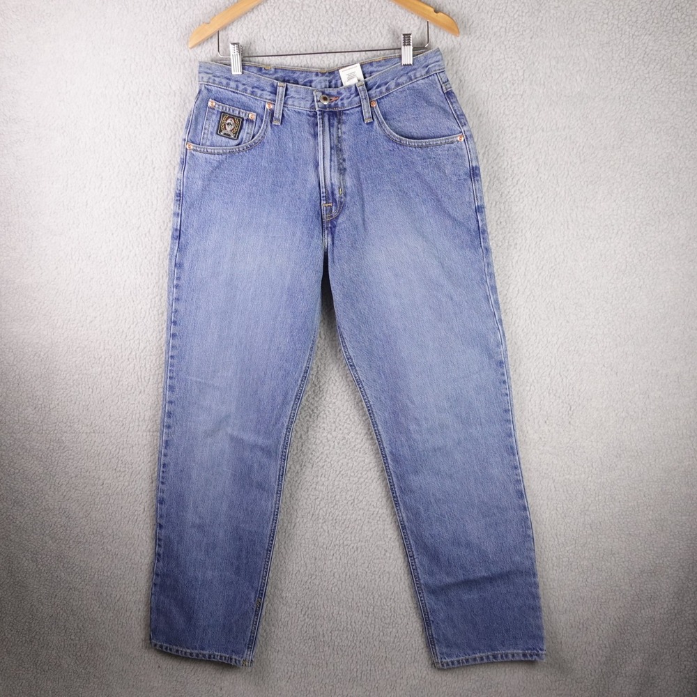 Cinch Mens Blue Medium Wash Straight Leg‎ Western Denim Jeans 32x32 Black Label